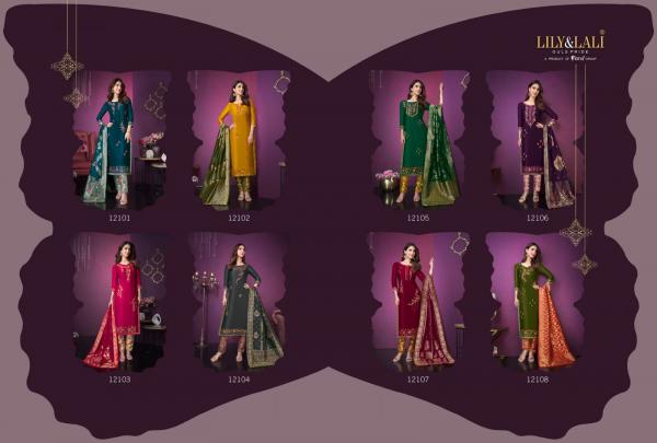 Lily And Lali Meenakri Vol 3 Designer Kurti Pant With Dupatta